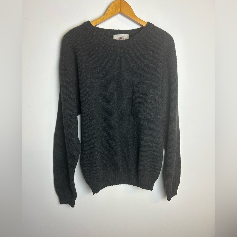 Vtg The Territory Ahead Wool Cashmere Pullover Mens Sweater Size M Dark Gray